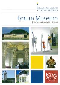 Cover Magazin Forum Museum 2007-1, Abbildung: bunte Bildercollage aus Bildern von Museen und Ausstellungen