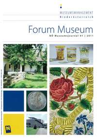 Cover Magazin Forum Museum 2011-1, Abbildung: bunte Bildercollage aus Bildern von Museen und Ausstellungen