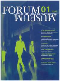 Cover Magazin Forum Museum 2004-1, Abbildung grüne schemenhafte Figuren auf blauem Hintergrund